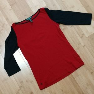 BOGO EUC LAUREN RALPH LAUREN  3/4 Sleeve Tee S